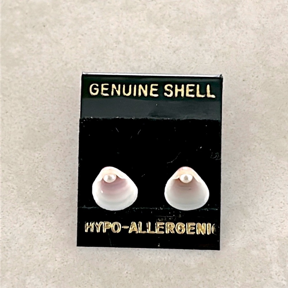 Vintage Genuine Shell Earrings Studs